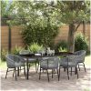 7-delat Grått Poly Rattan Trädgårdsserveringsset vidaXL 200 x 80 x 73 cm – miniatyr 1