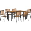 7-delat trädgårds matsalsset svart poly-rattan acacia vidaXL 6 - Sits – miniatyr 2