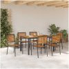7-delat trädgårds matsalsset svart poly-rattan acacia vidaXL 6 - Sits – miniatyr 4