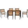 7-delat trädgårds matsalsset svart poly-rattan acacia vidaXL 6 - Sits – miniatyr 7
