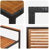 7-delat trädgårds matsalsset svart poly-rattan acacia vidaXL 6 - Sits – miniatyr 9