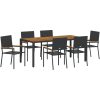 7-delat trädgårds matsalsset svart poly rattan vidaXL 6 - Sits – miniatyr 2