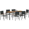 7-delat trädgårds matsalsset svart poly rattan vidaXL 6 - Sits – miniatyr 3