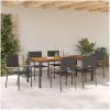 7-delat trädgårds matsalsset svart poly rattan vidaXL 6 - Sits – miniatyr 4