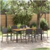 7-delat trädgårds matsalsset svart poly rattan vidaXL 6 - Sits – miniatyr 1