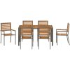 7-delat Trädgårds Matset Grå Poly Rattan Akacia vidaXL 6 - Sitsig – miniatyr 7