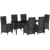 7-delat Trädgårds-Möbelset Svart Poly Rattan vidaXL 6 - Sits – miniatyr 2