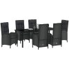 7-delat Trädgårds-Möbelset Svart Poly Rattan vidaXL 6 - Sits – miniatyr 3
