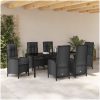 7-delat Trädgårds-Möbelset Svart Poly Rattan vidaXL 6 - Sits – miniatyr 4