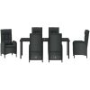 7-delat Trädgårds-Möbelset Svart Poly Rattan vidaXL 6 - Sits – miniatyr 6