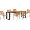 7-delat trädgårdsdining-set i beige polyrotting akacia vidaXL Large – miniatyr 2