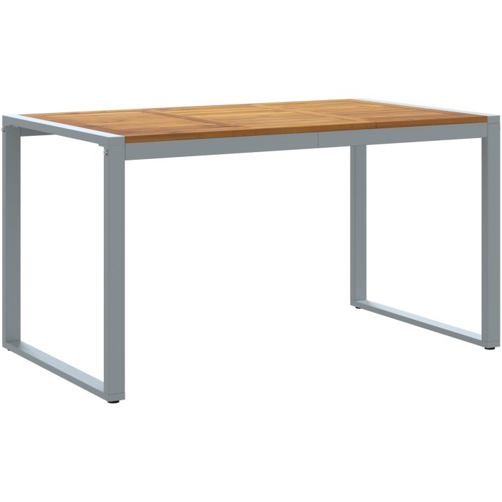 7-delat trädgårdsdining set i solid akacia och metall vidaXL 140 x 80 x 75 cm – bild 5
