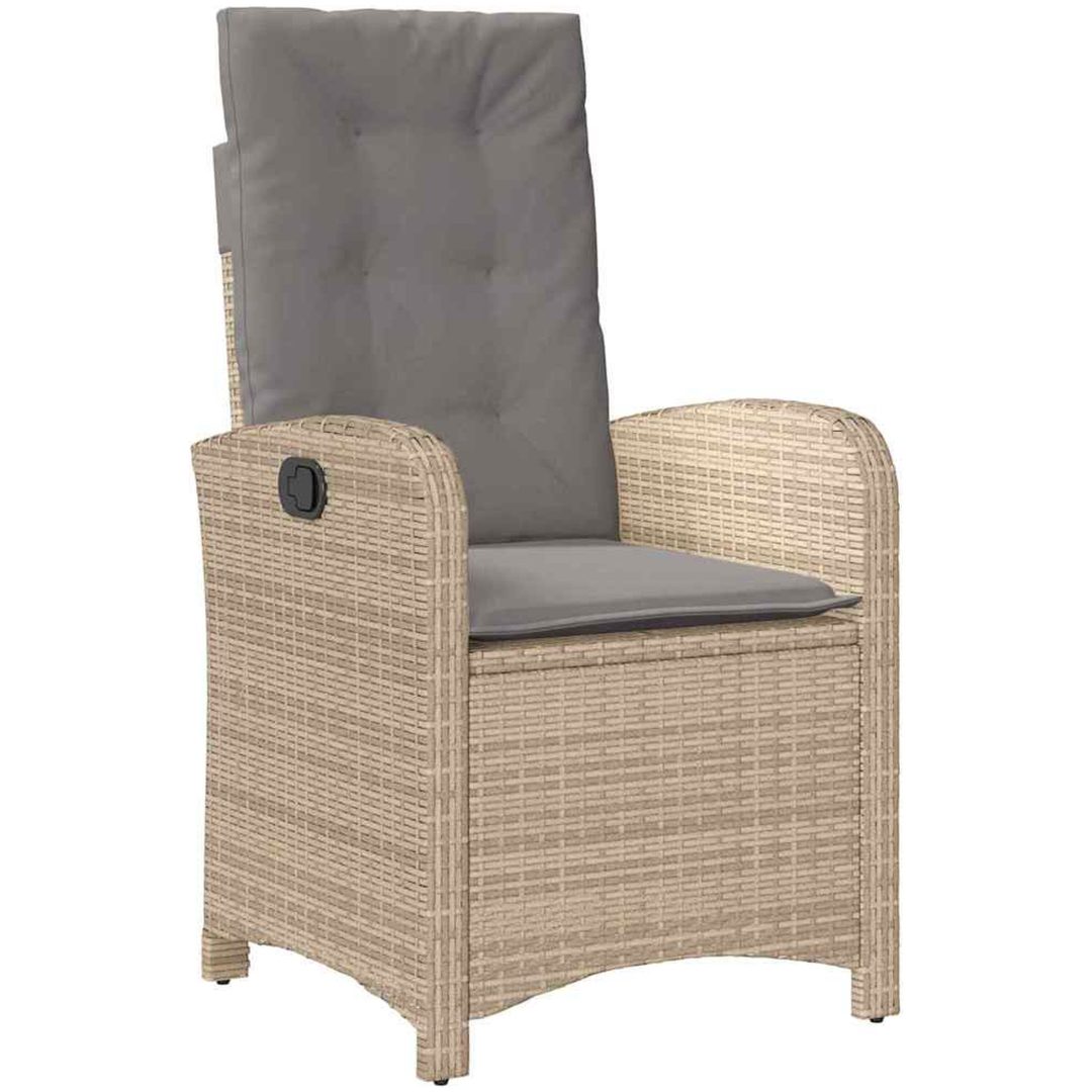 7-delat trädgårdsdining set med kuddar - beige poly rattan vidaXL 200 x 80 x 73 cm – bild 6