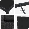 7-delat Trädgårdsdining Set med Kuddar - Svart Poly Rattan vidaXL 200 x 80 x 73 cm – miniatyr 8