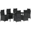 7-delat Trädgårdsdining Set, svart poly-rattan vidaXL 200 x 80 x 73 cm – miniatyr 3
