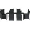 7-delat Trädgårdsdining Set, svart poly-rattan vidaXL 200 x 80 x 73 cm – miniatyr 6