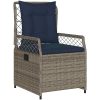 7-delat trädgårdsdinnerset i Grå Poly Rattan vidaXL 200 x 80 x 73 cm – miniatyr 5