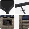 7-delat trädgårdsdinnerset i Grå Poly Rattan vidaXL 200 x 80 x 73 cm – miniatyr 7
