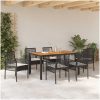 7-delat Trädgårdsinredningsset med Kuddar Svart Poly Rattan vidaXL 150 x 90 x 75 cm – miniatyr 4
