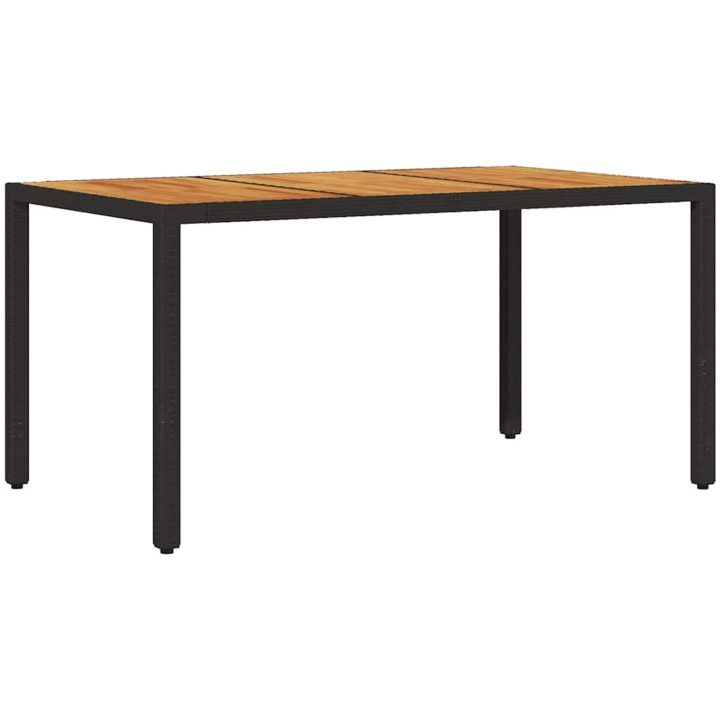 7-delat Trädgårdsinredningsset med Kuddar Svart Poly Rattan vidaXL 150 x 90 x 75 cm – bild 5