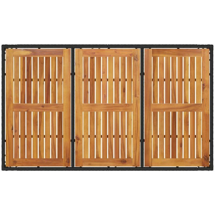 7-delat Trädgårdsinredningsset med Kuddar Svart Poly Rattan vidaXL 150 x 90 x 75 cm – bild 8