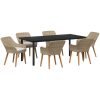 7-delat Trädgårdslunchset Beige Poly Rottning vidaXL 200 x 100 cm, 6 - Sits – miniatyr 2