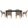 7-delat Trädgårdslunchset Beige Poly Rottning vidaXL 200 x 100 cm, 6 - Sits – miniatyr 7