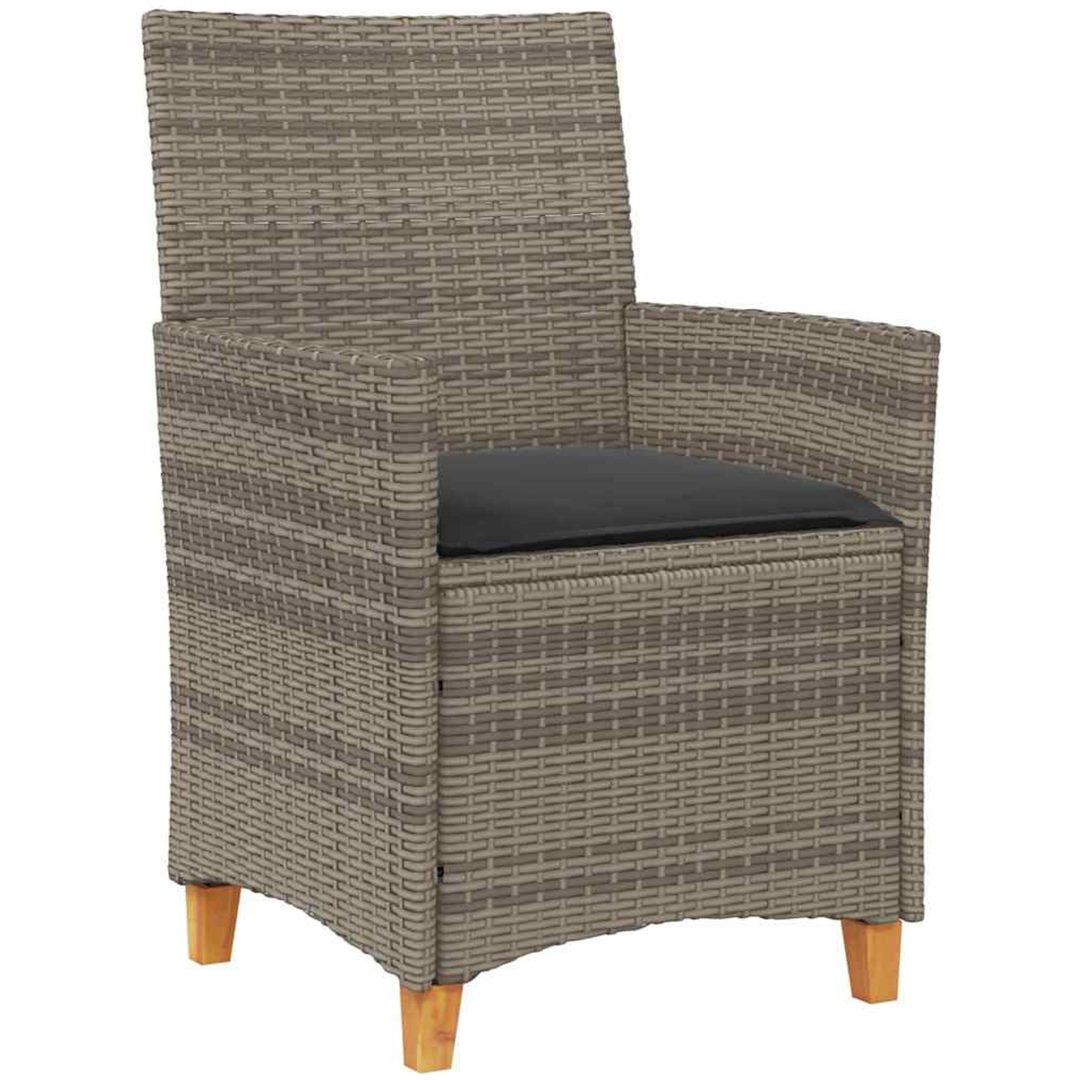 7-delat trädgårdsmatbord med kuddar, grå, poly-rattan. vidaXL 200 x 80 x 73 cm – bild 6