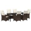 7-delat Trädgårdsmatbord Med Kuddar i Brunt Poly Rattan vidaXL 200 x 80 x 73 cm – miniatyr 2