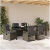 7-delat Trädgårdsmatbord Set Grå Poly Rattan vidaXL 200 x 80 x 73 cm – miniatyr 4