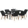 7-delat trädgårdsmatbordset svart poly rotting vidaXL 160 x 80 x 74 cm – miniatyr 3
