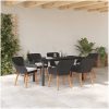 7-delat trädgårdsmatbordset svart poly rotting vidaXL 160 x 80 x 74 cm – miniatyr 4