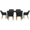 7-delat trädgårdsmatbordset svart poly rotting vidaXL 160 x 80 x 74 cm – miniatyr 7