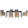 7-delat Trädgårdsmatset med kuddar Beige Poly konstrotting vidaXL 200 x 80 x 73 cm – miniatyr 6