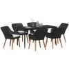 7-delat trädgårdsmiddagset i svart poly rattan vidaXL 160 x 80 x 74 cm – miniatyr 3