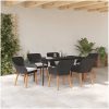 7-delat trädgårdsmiddagset i svart poly rattan vidaXL 160 x 80 x 74 cm – miniatyr 4