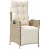 7-delat trädgårdsmöbelset - Beige poly ratt vidaXL 200 x 80 x 73 cm – miniatyr 5
