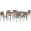 7-delat trädgårdsmöbelset Grå Poly Rattan vidaXL 6 - Sits – miniatyr 3