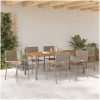 7-delat trädgårdsmöbelset Grå Poly Rattan vidaXL 6 - Sits – miniatyr 4