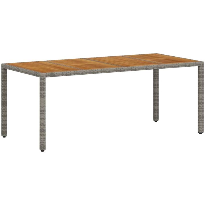 7-delat trädgårdsmöbelset Grå Poly Rattan vidaXL 6 - Sits – bild 5