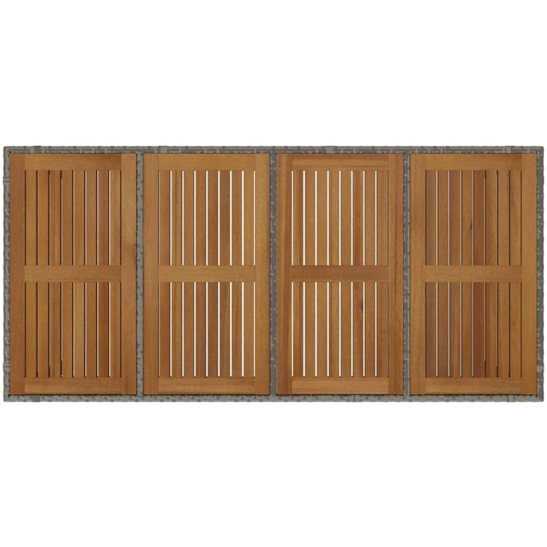 7-delat trädgårdsmöbelset Grå Poly Rattan vidaXL 6 - Sits – bild 8