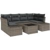 7-delat trädgårdsofa set med kuddar grå polyrotting vidaXL 55 x 55 x 37 cm – miniatyr 2