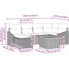 7-delat trädgårdsoff set med kuddar Beige Poly rotting vidaXL 55 x 55 x 37 cm – miniatyr 11