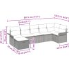7-delat trädgårdsoff-set med kuddar grå poly rattan vidaXL 297,5 x 132,5 x 85 cm – miniatyr 10