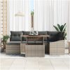 7-delat trädgårdsoff-set med kuddar i grå poly rattan vidaXL 100 x 55 x 73 cm – miniatyr 3