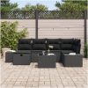 7-delat trädgårdsoff-set med kuddar i svart poly rattan vidaXL 55 x 55 x 37 cm – miniatyr 3
