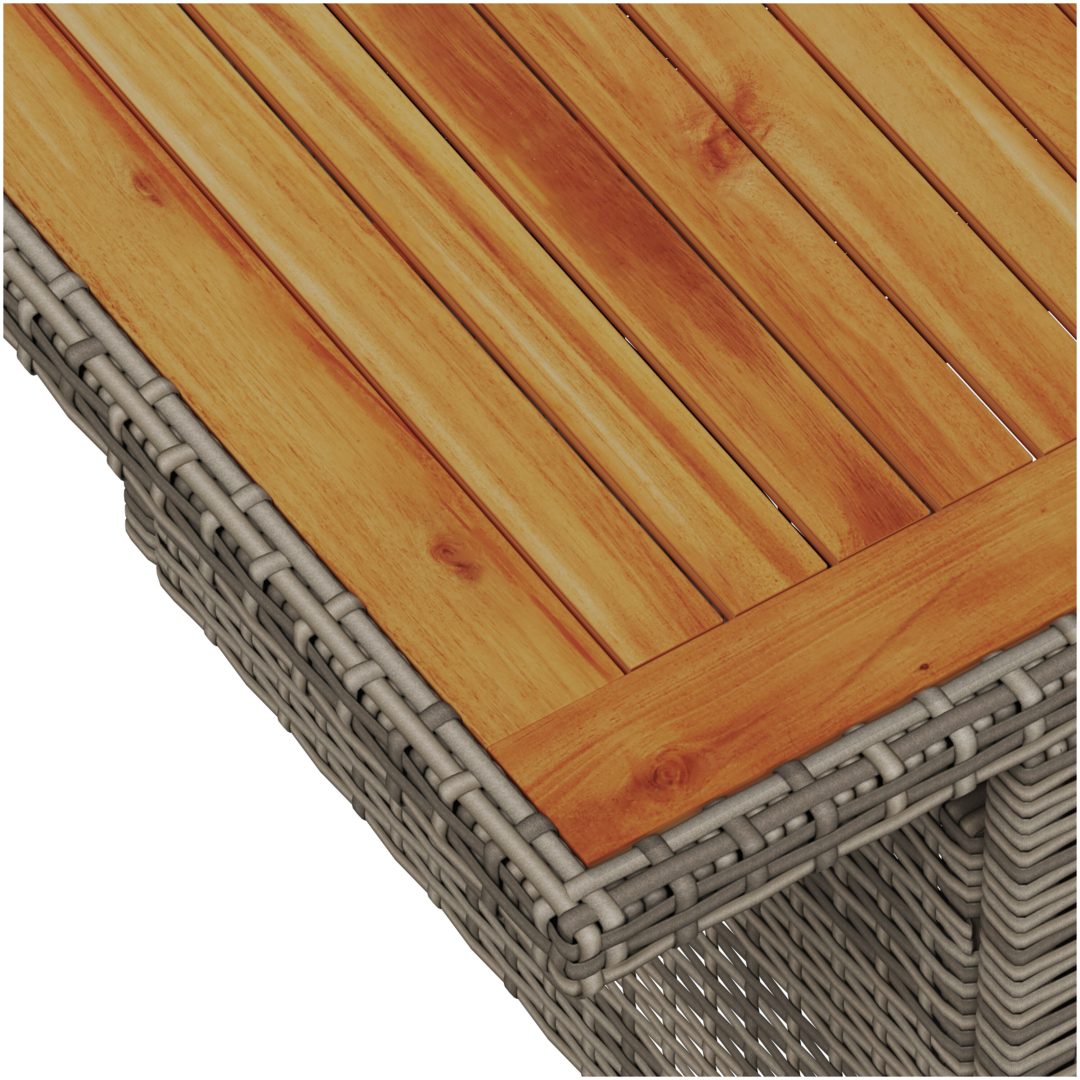 7-delat trädgårdsoffas med kuddar Grå Poly Rattan vidaXL 100 x 55 x 73 cm – bild 9