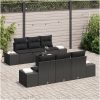 7-delat Trädgårdsoffas med kuddar svart poly rattan vidaXL 55 x 55 x 37 cm – miniatyr 3