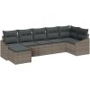 7-delat trädgårdsoffaset med dynor grå poly rotting vidaXL 288.5 x 123.5 x 85 cm – miniatyr 2