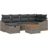 7-delat Trädgårdsoffaset med Kuddar Grå Poly Rattan vidaXL 55 x 55 x 37 cm – miniatyr 2